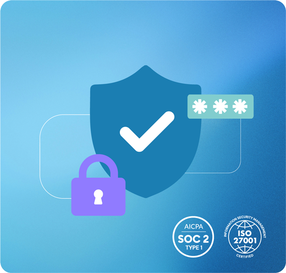 Cybersecurity data protection compliance badge illustration.